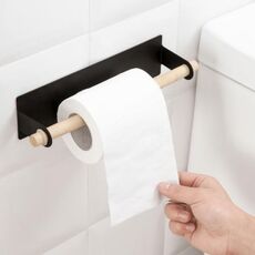 Porta carta da cucina non perforato Porta rotolo di carta Porta carta igienica Porta asciugamani da bagno (nero)
