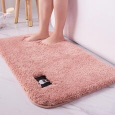Tappetino da bagno assorbente per WC da bagno Tappetino da bagno antiscivolo per camera da letto, dimensioni: 50x80cm (rosa)