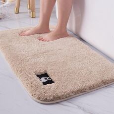 Tappetino da bagno assorbente per WC da bagno Tappetino da letto antiscivolo per camera da letto, dimensioni: 50x80 cm (bianco crema)