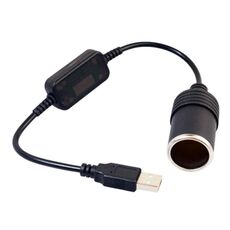 Adattatore per convertitore per auto Controller cablato Presa per accendisigari da USB a presa da 5V a 12V Cavo adattatore di alimentazione boost (nero)