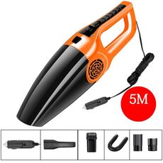 Aspirapolvere per auto ad alta potenza 120 W Aspirapolvere a doppio uso per auto da casa Potente modelli cablati asciutti e bagnati di settima generazione (arancione)