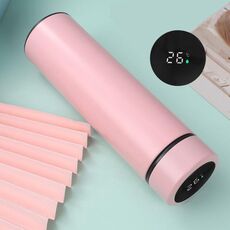 Tazza da lavoro creativa per boccetta da vuoto in acciaio inossidabile 304 con display intelligente della temperatura per studenti e studentesse, stile: alta qualità (rosa)