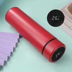 Tazza da lavoro creativa per boccetta sottovuoto in acciaio inossidabile 304 con display intelligente della temperatura per studenti e studentesse, stile: alta qualità (rosso)