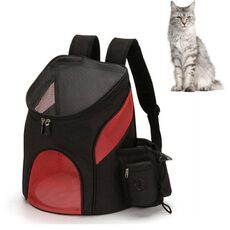 Zaino da trasporto pieghevole portatile per cani e gatti Go Out, taglia: S (nero rosso)