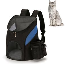 Zaino da trasporto pieghevole portatile per cani e gatti Go Out, taglia: S (nero blu)