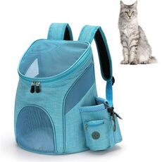 Zaino da trasporto pieghevole portatile per cani e gatti Go Out, taglia: S (azzurro)