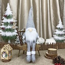 Decorazioni natalizie Bambole Bambole anziane senza volto Decorazioni per finestre (grigio)