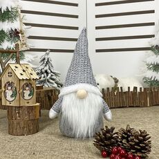 Decorazioni natalizie Decorazioni per finestre per bambole anziane senza volto Bambole decorative (grigio)