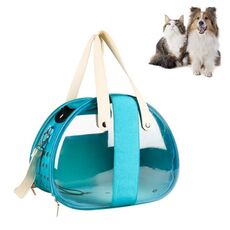 Borsa per gatti traspirante pieghevole con zaino trasparente Easy Pet Outing, specifica: 39X27X30cm (Sky Blue)