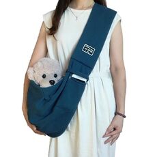 Borsa a tracolla messenger in cotone per animali domestici, colore: blu