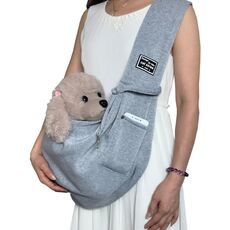 Borsa a tracolla messenger in cotone per animali domestici, colore: grigio