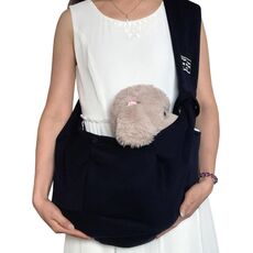 Borsa a tracolla messenger in cotone per animali domestici, colore: blu scuro