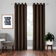Tenda solida con isolamento in tessuto ad alta precisione per tende da 4 pezzi, dimensioni: 52 × 84 （132 × 213） (caffè scuro)