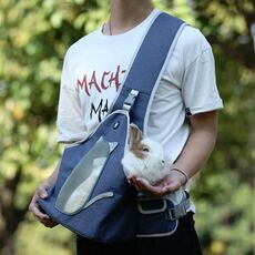 TAILUP Pets Borsa a tracolla pratica borsa pieghevole in pelle, specifica: M (Jean Blue)