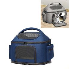 Borsa portatile per animali domestici per gattini e cani Borsa a tracolla pieghevole per animali domestici Zaino per animali domestici (blu)