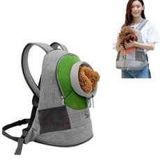LDLC Borsa a tracolla per animali domestici può essere esposto Zaino portatile traspirante, taglia: L (verde)