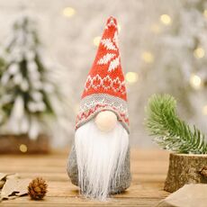 6 pezzi decorazione natalizia cappello lavorato a maglia fiocco di neve decorazione bambola anziana foresta