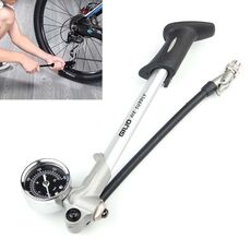 GIYO Pompa per bicicletta Ammortizzatore da montagna Forcella anteriore Pompa portatile ad alta pressione (Argento)