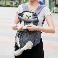 Doglemi Pet Outing Backpack Borsa a tracolla per cani Borsa a tracolla per cani in rete traspirante, taglia: M (grigio)