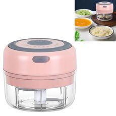 Schiacciatore per aglio ricaricabile USB elettrico Schiacciatore per alimenti complementare Schiacciatore per aglio in acciaio inossidabile Dispositivo per sbucciare l'aglio senza fili Mini taglierina per aglio (rosa)