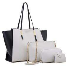 Borsa da viaggio semplice alla moda 4 in 1 Borsa a tracolla grande capacità (bianca)