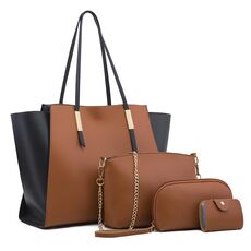 4 in 1 borsa da abito semplice alla moda borsa a tracolla grande capacità (marrone)