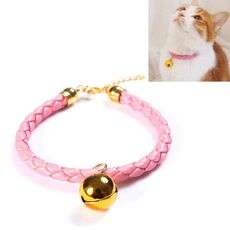 Collare a campana regolabile per animali domestici regolabile in pelle sintetica da 4 pezzi Collana con colletto semplice per cani e gatti, taglia: S 20-25 cm (rosa)