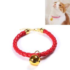 Collare a campana per animali domestici regolabile in pelle sintetica preparata da 4 pezzi Collana con colletto semplice per cani e gatti, taglia: S 20-25 cm (rosso)