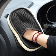 Guanti ceretta per la pulizia dell'auto in peluche (giallo)