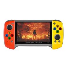 X19 Plus Console di gioco portatile con schermo da 5,1 pollici Supporto memoria 8G Espansione scheda TF e uscita AV (rosso + giallo)