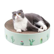 Letto giocattolo per affilare gli artigli del gatto ondulato rotondo, colore: verde 36x36x8cm