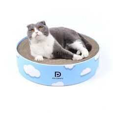 Lettino giocattolo per affilare gli artigli del gatto ondulato rotondo, colore: nuvola 32x32x6cm