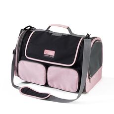 LDLC QS-062 Borsa da trasporto monospalla traspirante per animali domestici per gatti di taglia media e grande (rosa)