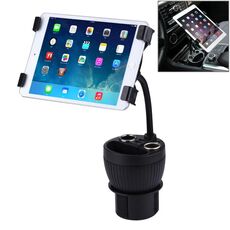 Olesson 2 in 1 Caricabatteria da auto Portabicchieri PowerCup Supporto per telefono / tablet + 2.1A / 1A Doppia porta USB Caricabatteria da auto con presa accendisigari