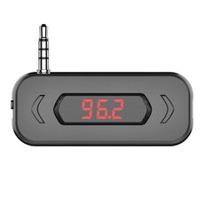 Doosl DSER107 Trasmettitore FM multifunzionale per auto Ricevitore musicale wireless con jack da 3,5 mm e display LCD, supporto per chiamate in vivavoce (nero)