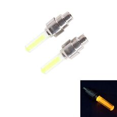Lampada per pneumatici da 2 pezzi con batteria per auto / moto / bici (luce gialla)