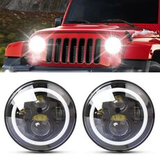 2 PCS 7 pollici IP68 Impermeabile 6500K 75W CREE LED Faro Hi / Lo Beam Driving Lamp per Jeep Wrangler JK TJ LJ