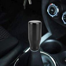 Pomello del cambio modificato per auto universale Pomello leva del cambio automatico liscio in tinta unita con tre coperture in gomma (nero)
