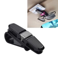 Porta occhiali per auto con clip per occhiali montata su veicolo, confezione in blister (grigio)