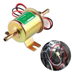 HEP-02A Pompa carburante universale per auto 24V Pompa carburante elettrica in linea a bassa pressione (oro)