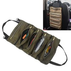 Borsa porta attrezzi portatile Borsa porta attrezzi multifunzione per auto Borsa tascabile appesa (verde militare)