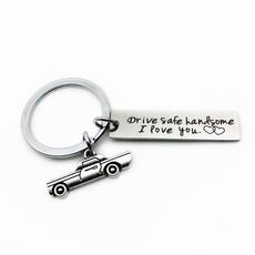 Creative Drive Safe Handsome Words Portachiavi portachiavi in ​​acciaio inossidabile (auto)