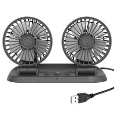 FL410 USB 5V Auto Dual-Head Pieghevole Pieghevole Fan di raffreddamento elettrico con carta di parcheggio temporaneo temporaneo