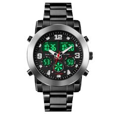 SKMEI 1642 Vuoto elettronico luminoso a tre volte, orologio per la sveglia di supporto (argento)