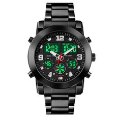 SKMEI 1642 Vuota elettronica luminosa a tre volte, orologio elettronico di supporto (nero)