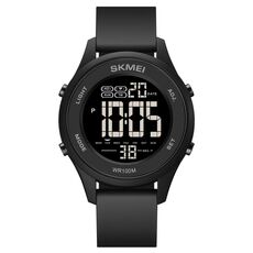 SKMEI 1758 Multifunzionale LED Display digitale Luminoso cinturino in silicone Guarda elettronica (nero)