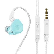 QKZ AK6-x 3,5 mm Auricolare auricolare auricolare auricolare con microfono, lunghezza del cavo: circa 1,2 m (blu smaltato)