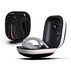Custodia protettiva per auricolari wireless in silicone + PC con superficie a specchio per Beats Powerbeats Pro (nero + bianco)