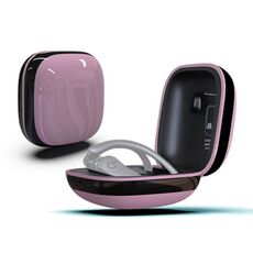 Custodia protettiva per auricolari wireless in silicone + PC con superficie a specchio per Beats Powerbeats Pro (rosa + nero)