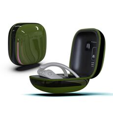 Custodia protettiva per auricolari wireless in silicone + PC con superficie a specchio per Beats Powerbeats Pro (verde + nero)